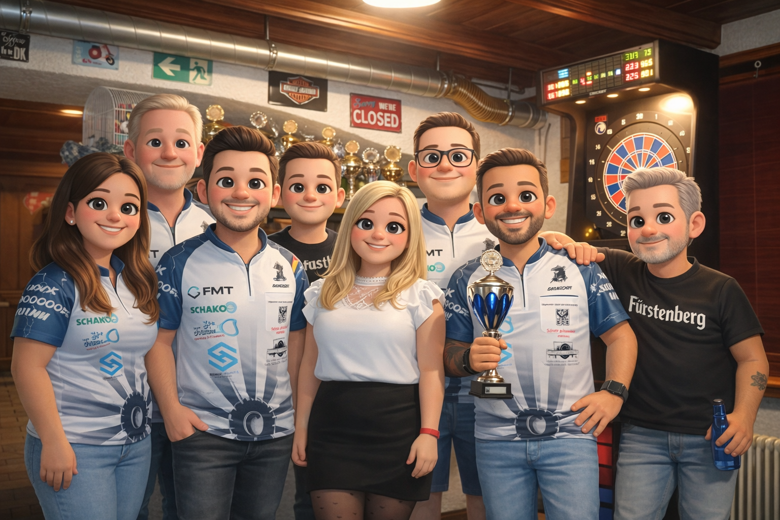 Teambild Dart-Mannschaft Gasthaus Bären