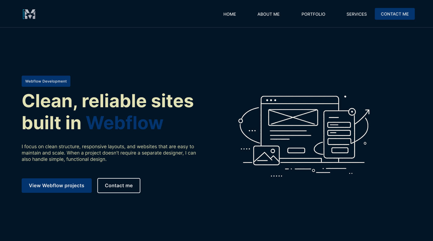 Personal Webflow portfolio website design