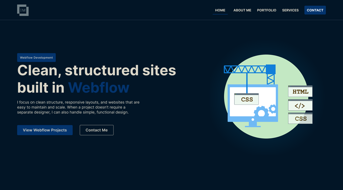 Personal Webflow portfolio website design