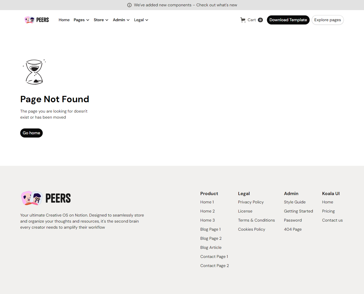 A screenshot of the 404 page