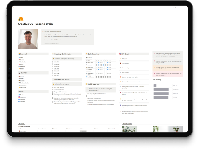 Screenshot of a Notion page