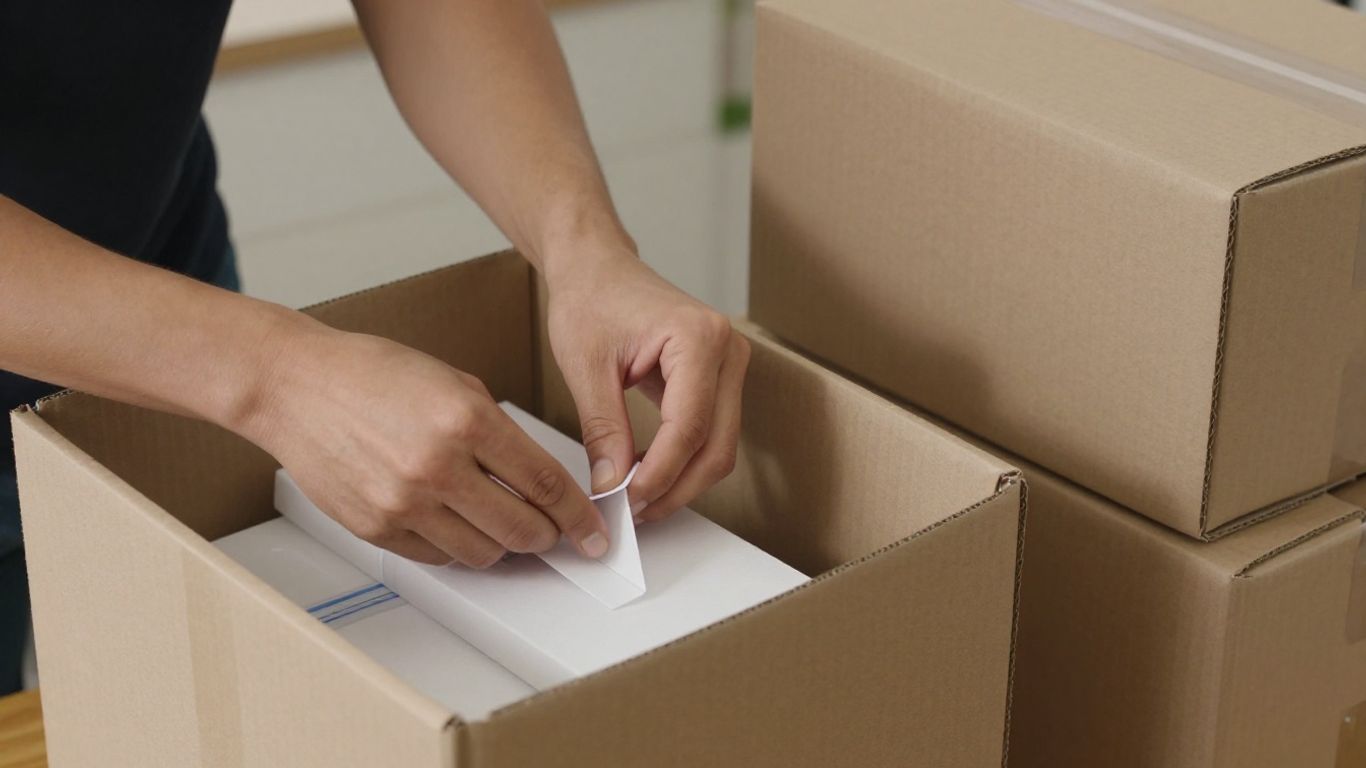 Kartons packen und Habseligkeiten sicher verstauen.