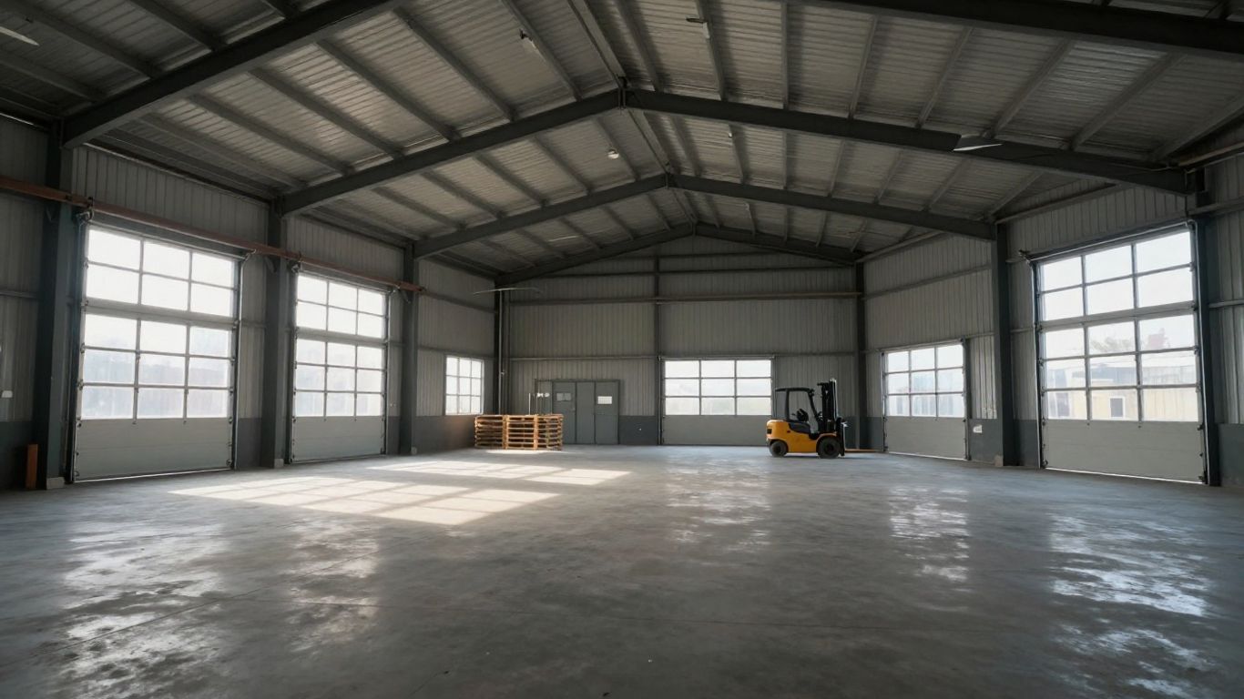 Leere Lagerhalle in Köln mit viel Platz