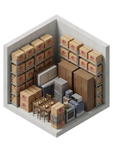 Industrielevel-Lagerraum für Großhandel, Logistik oder umfangreiche Haushalte.