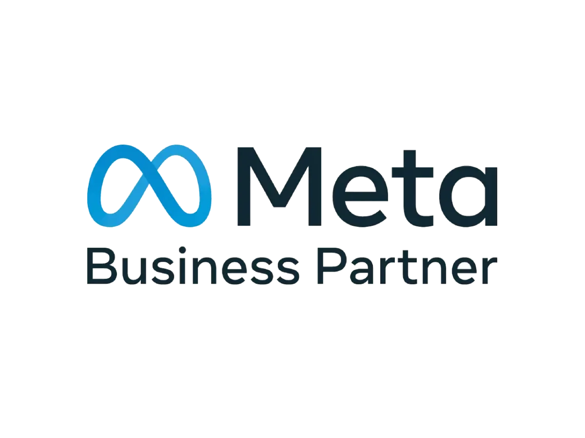 Meta Business Partner logo with blue infinity symbol and dark gray text.