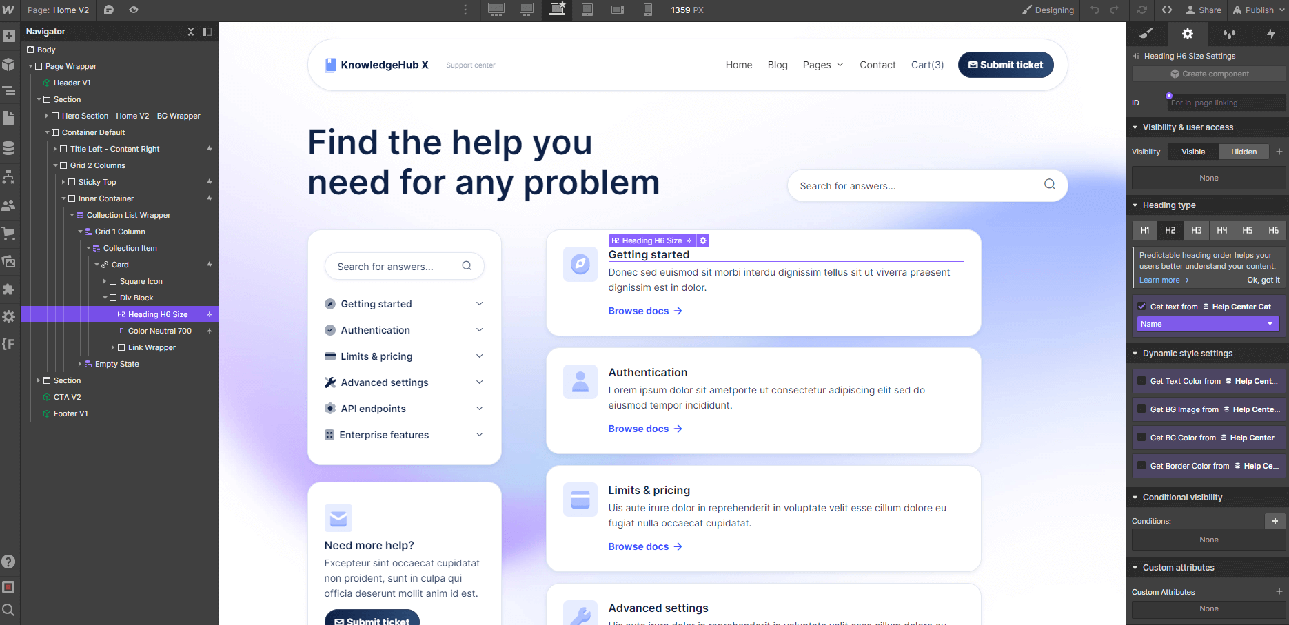 CMS Content - KnowledgeHub X Webflow Template