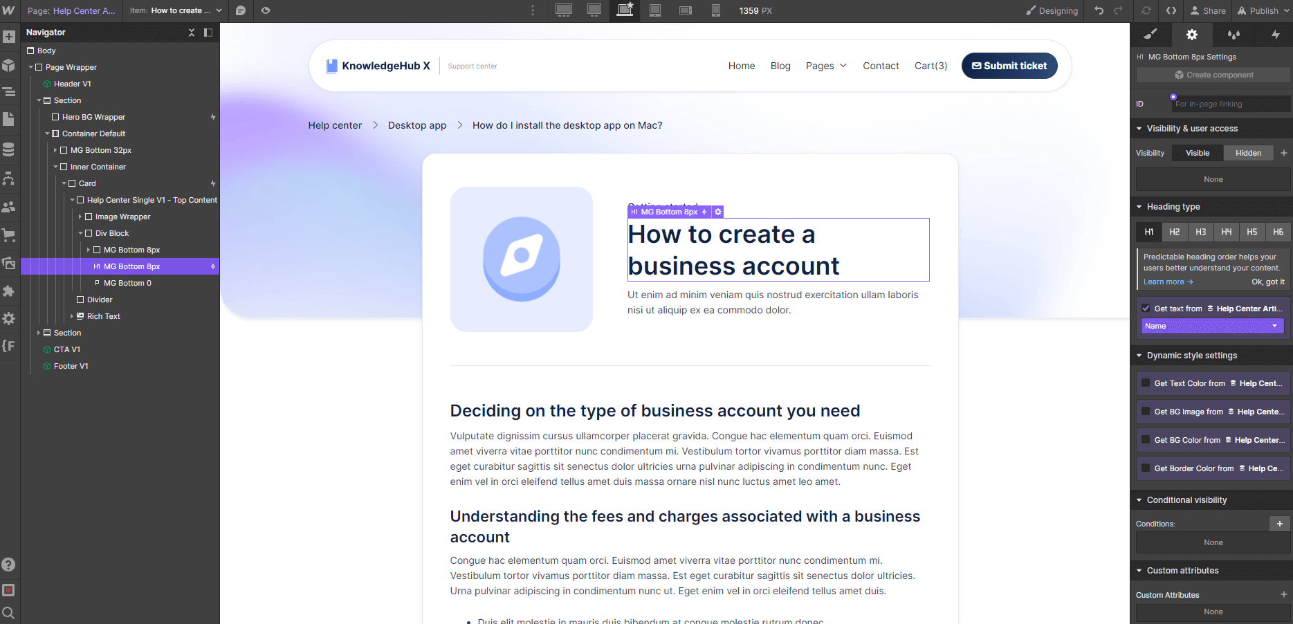 CMS Page - KnowledgeHub X Webflow Template