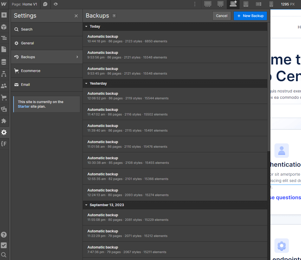 Backups - KnowledgeHub X Webflow Template
