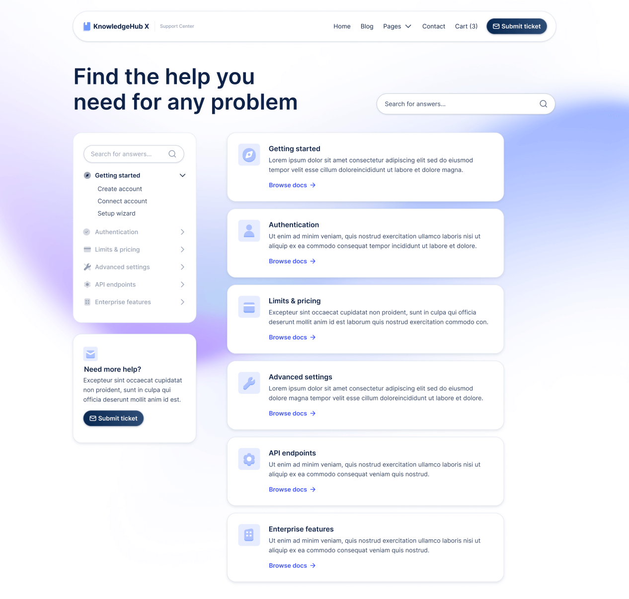 KnowledgeHub X - Home V2 Page - Help Center Webflow Template