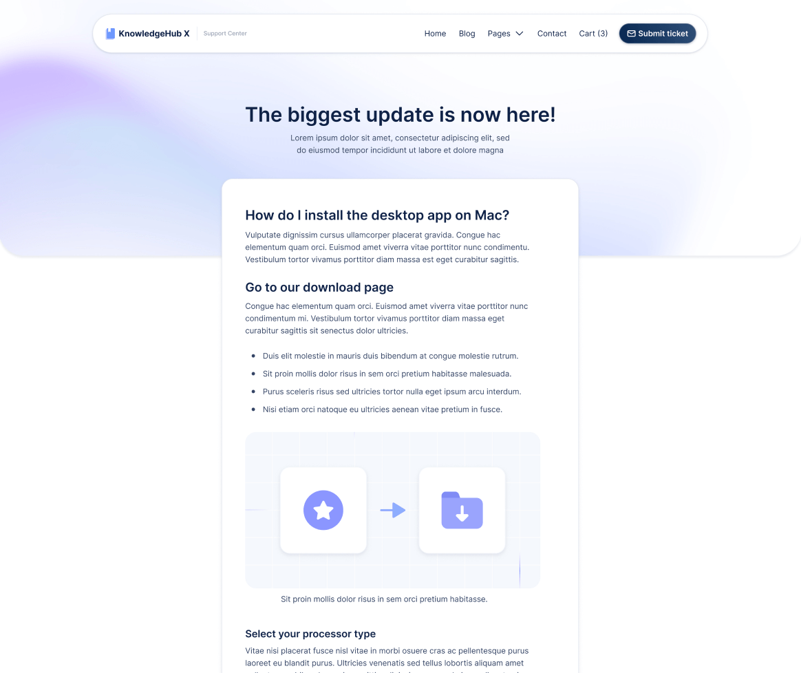 KnowledgeHub X - Changelog Single Page - Help Center Webflow Template