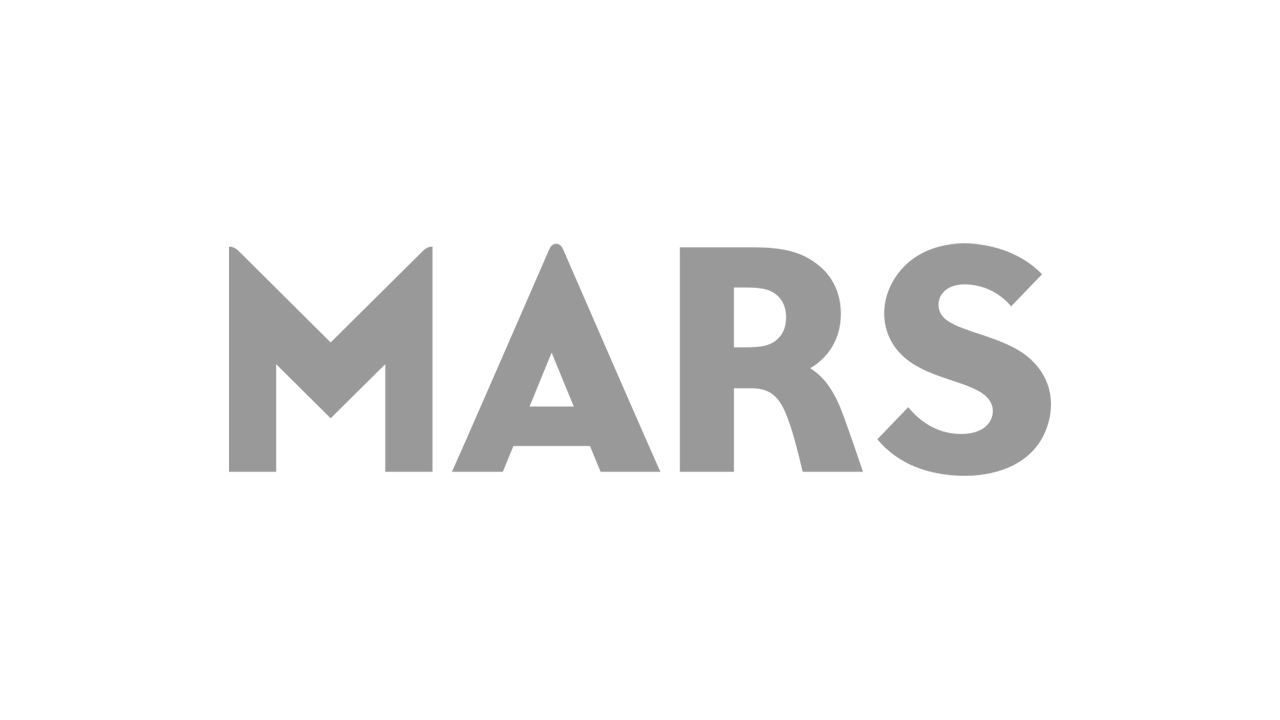Logotipo cinza da palavra MARS em fundo branco.