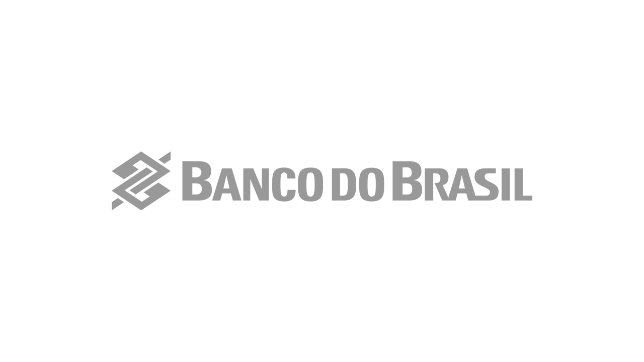Logo do Banco do Brasil com símbolo geométrico ao lado do nome em letras maiúsculas.