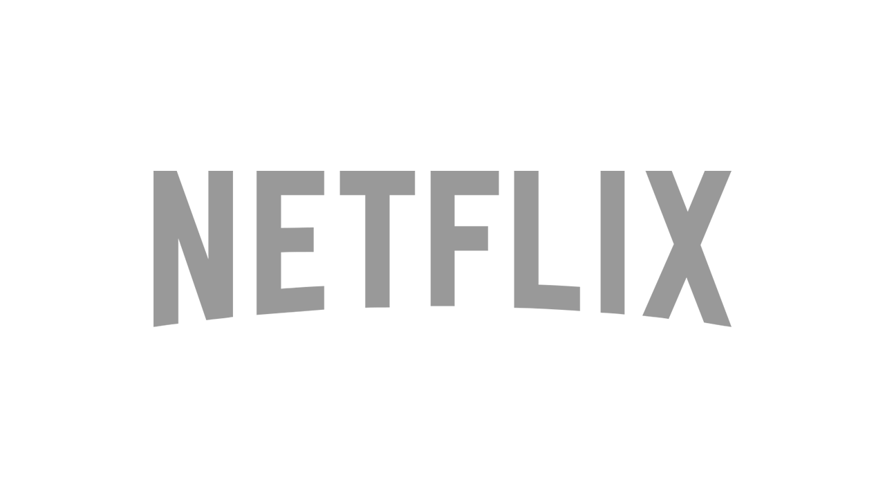 Logotipo da Netflix em letras maiúsculas cinza com leve curvatura para baixo.