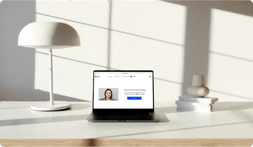 Laptop showing online notarization scheduling