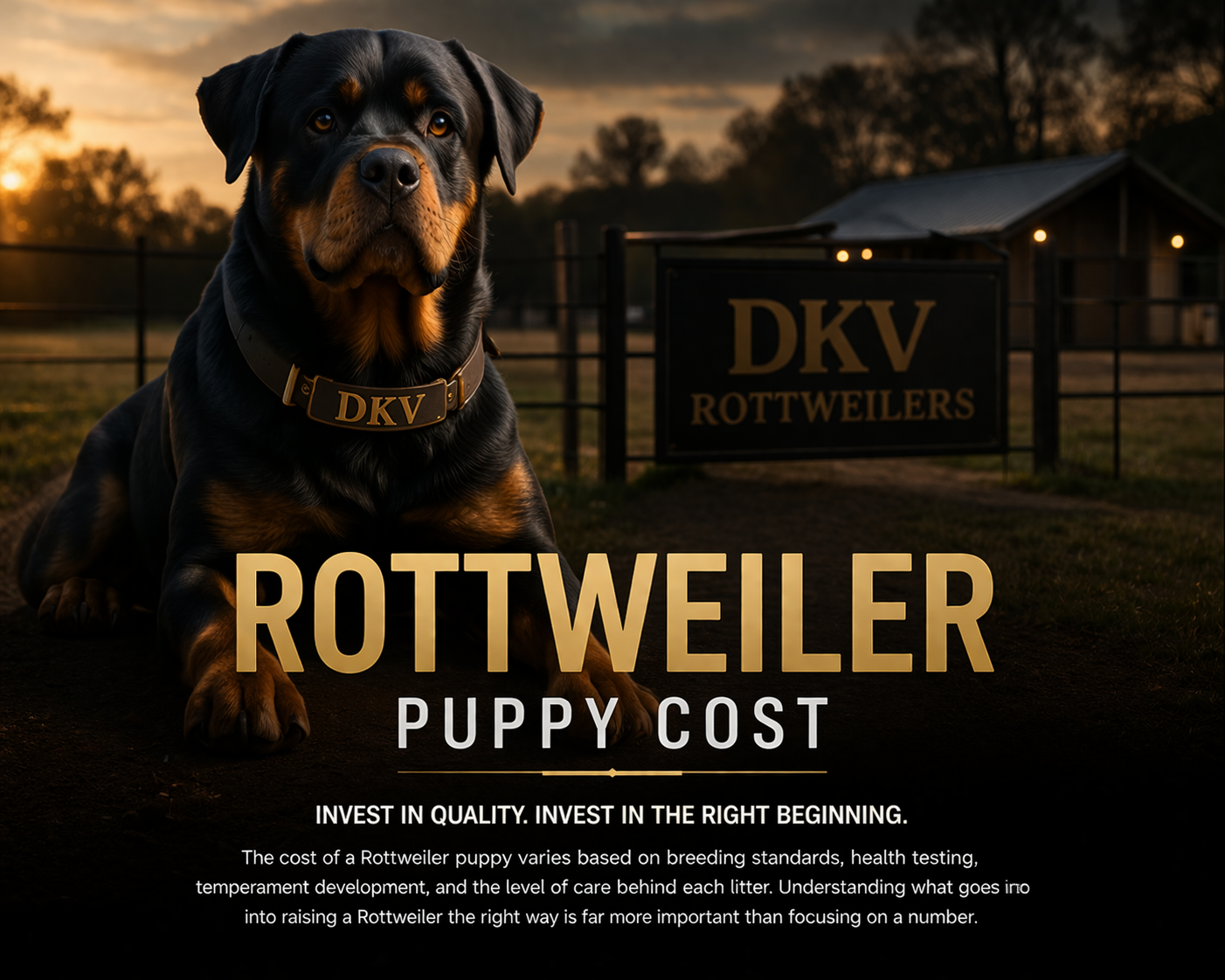 Adult male Rottweiler demonstrating correct structure and breed standard balance from DKV Rottweilers breeding program