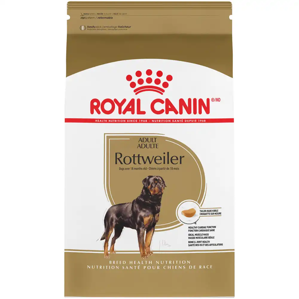 DKV Rottweilers recommends Royal Canin Rottweiler Adult Dry Dog Food for German Rottweiler puppies for sale.