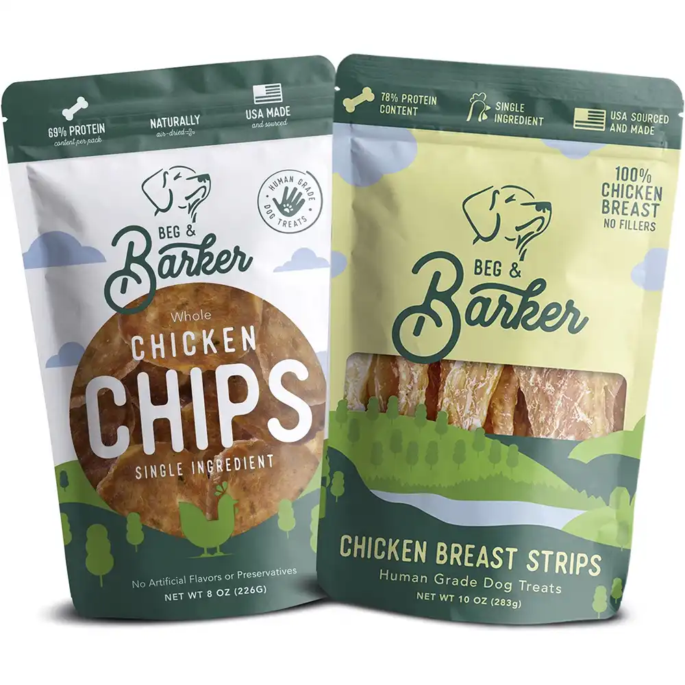 DKV Rottweilers recommends Beg & Barker Whole Chicken Jerky Strips & Chips Dog Treats for German Rottweiler puppies for sale.