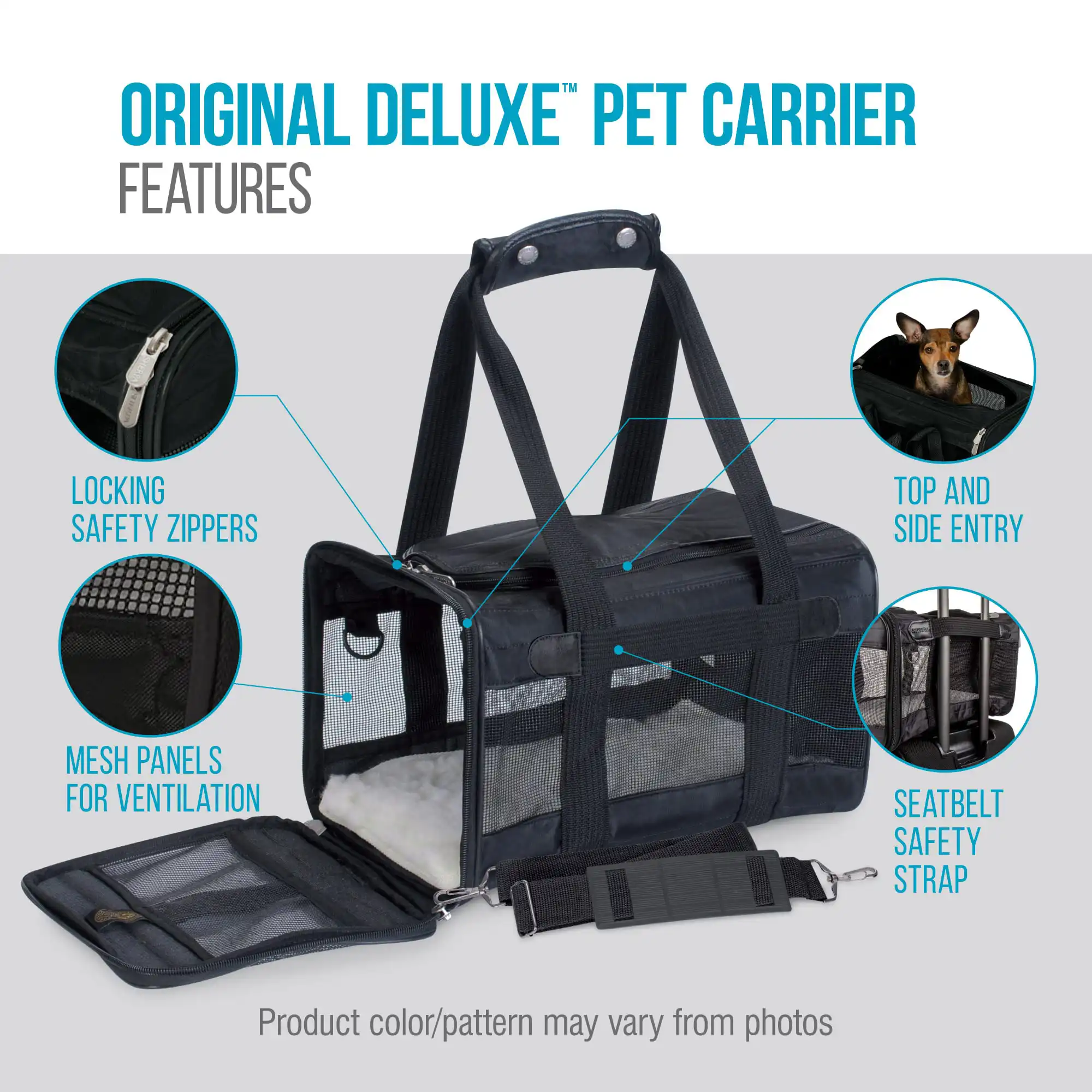 DKV Rottweilers recommends Sherpa Original Deluxe Airline-Approved Pet Carrier for German Rottweiler puppies for sale.