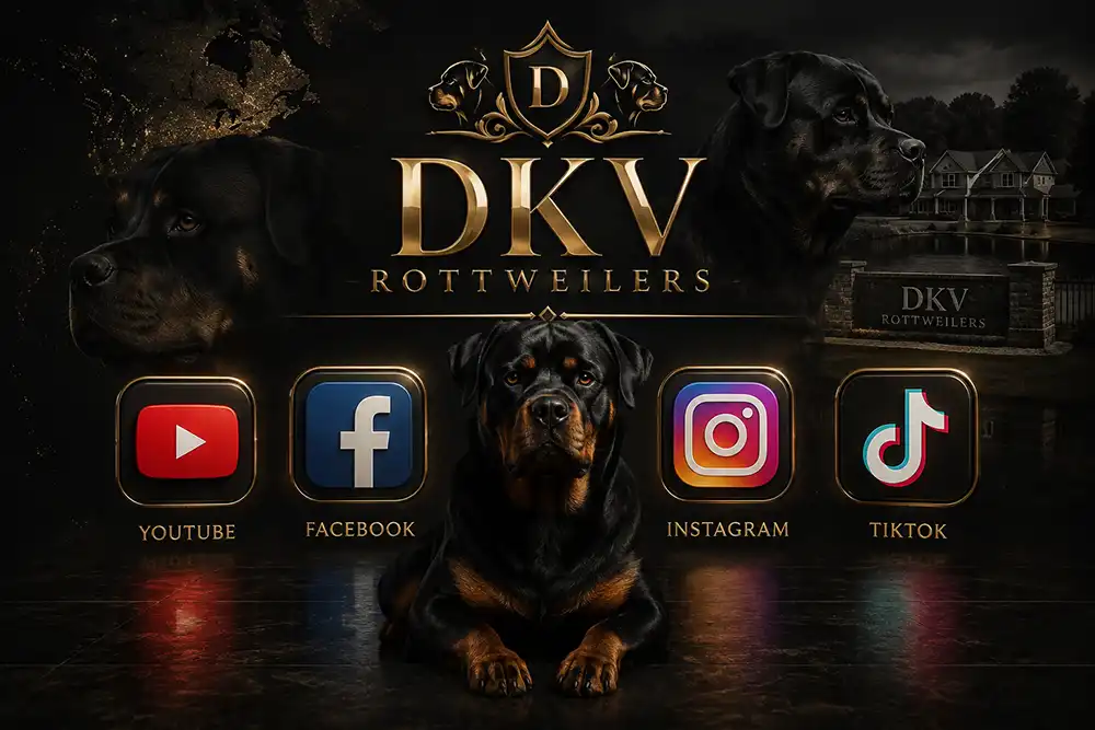 one image of an adult DKV Rottweiler male standing sideways showing correct breed structure at a dog show