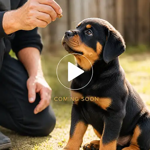 DKV Rottweilers German Rottweiler puppy obedience training with treats