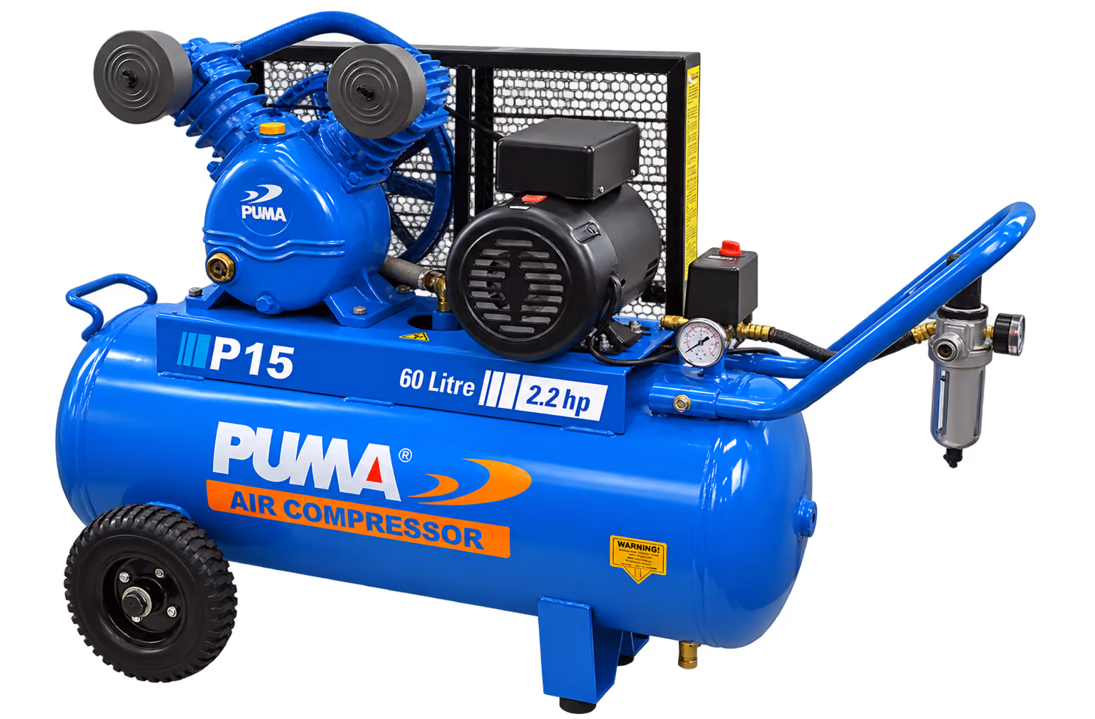 Puma P15 portable air compressor with a 60-litre tank