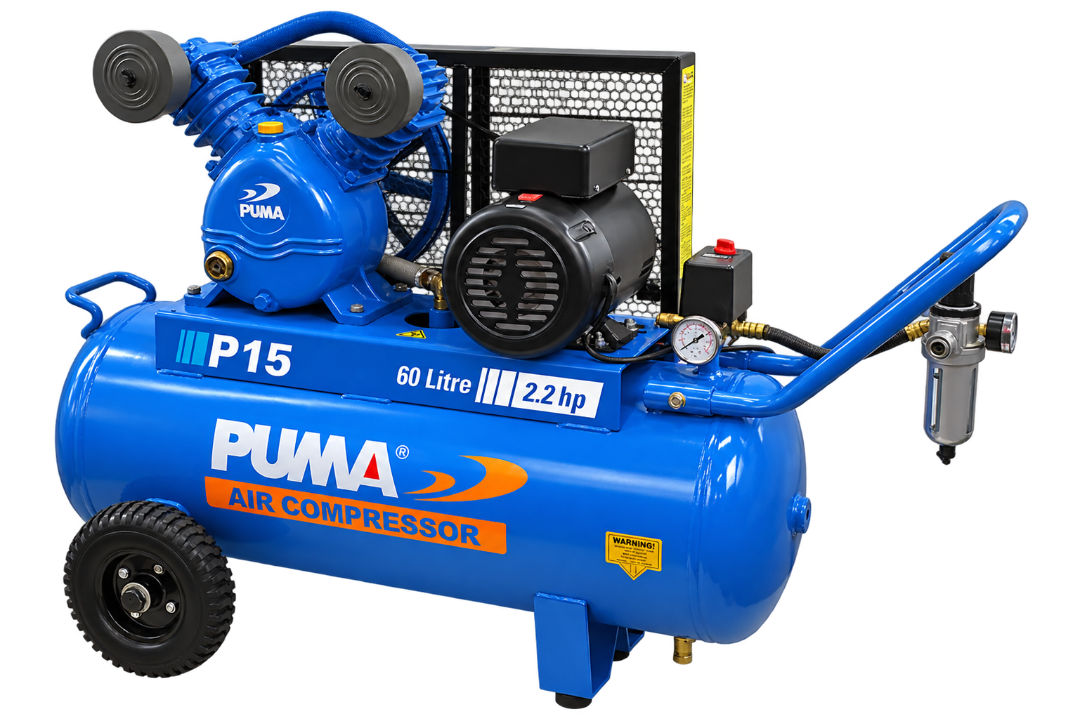 Puma P15 portable air compressor with a 60-litre tank