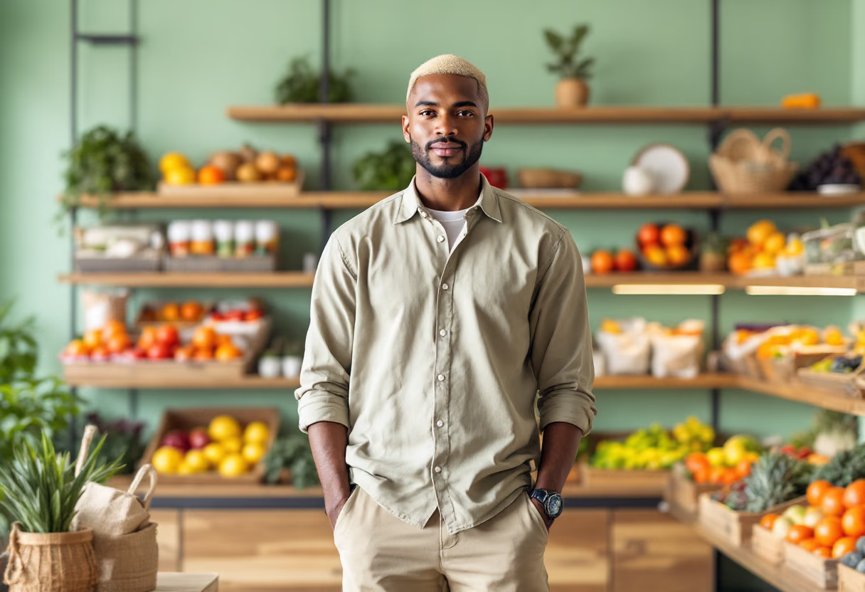 image of founder (for a grocery store)