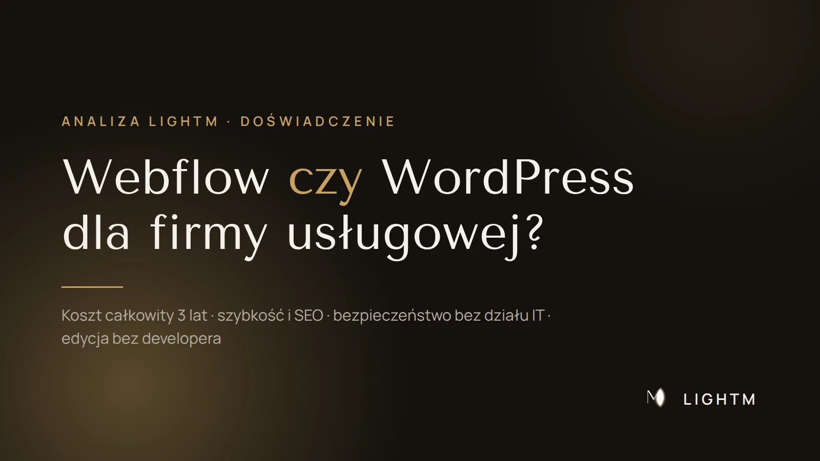 Porównanie Webflow i WordPressa dla firmy usługowej — miniatura wpisu LightM