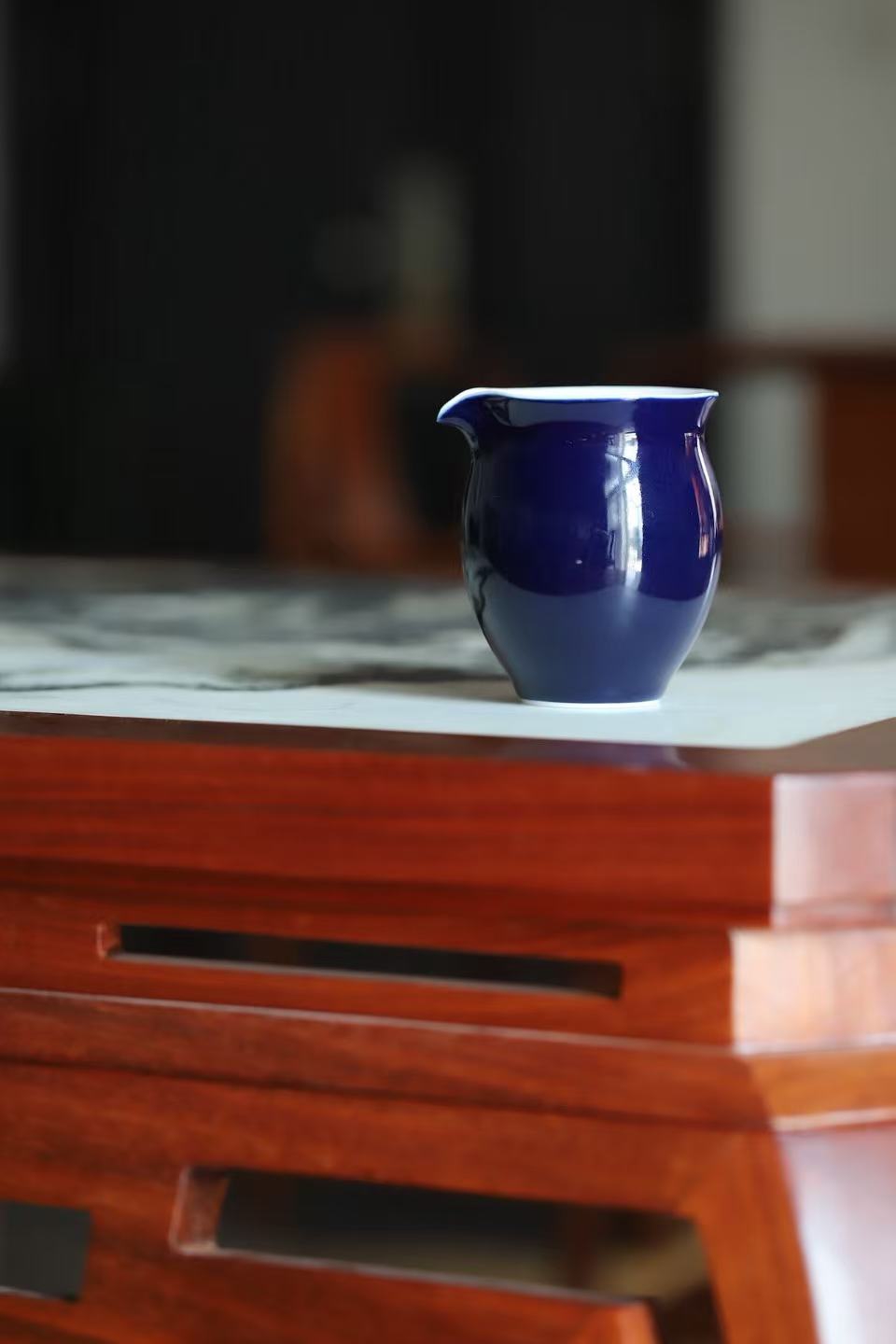 Tea Pitcher with Sacrificial-blue Glaze