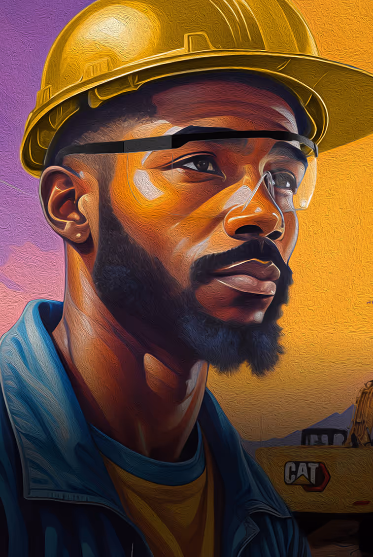 Illustration of man in a hard hat