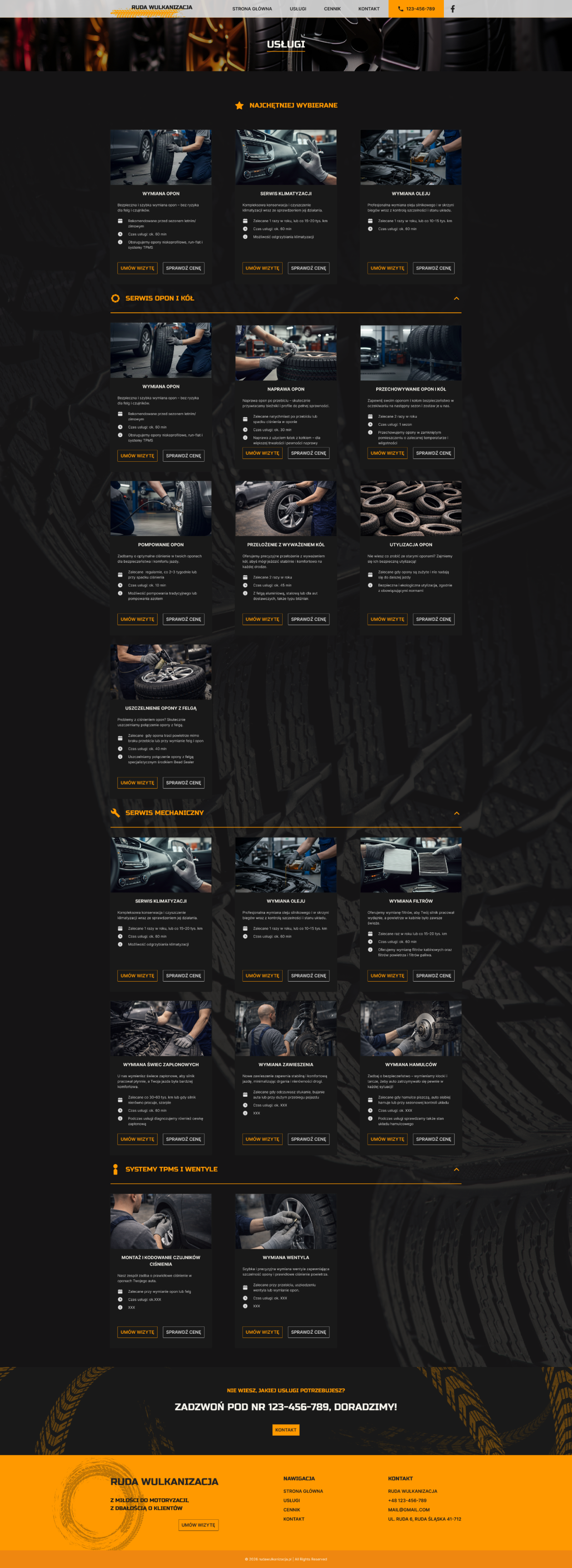 Final services design, desktop and mobile view