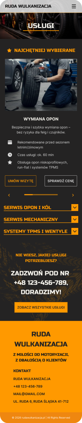 Final services design, desktop and mobile view