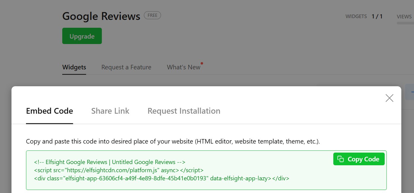 code to connect to google reviews to paste into webflow