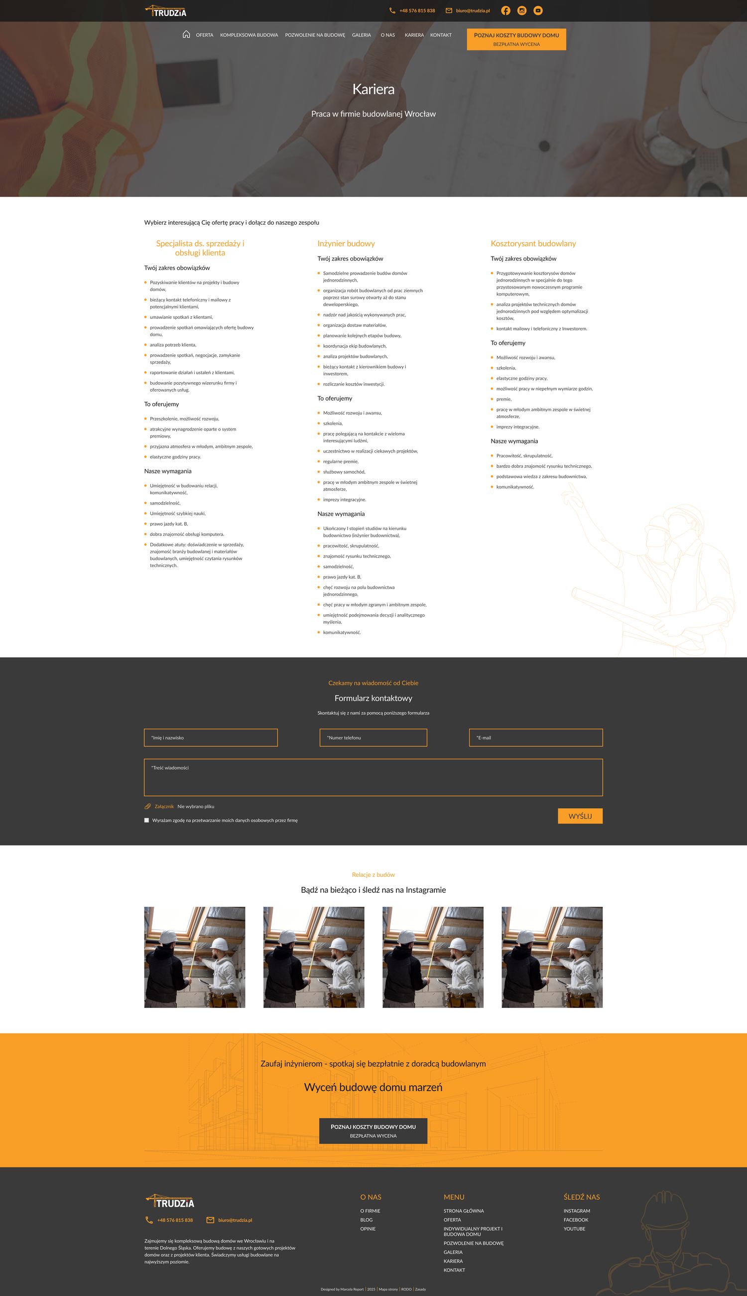 Redesigned Trudzia Careers page, full page