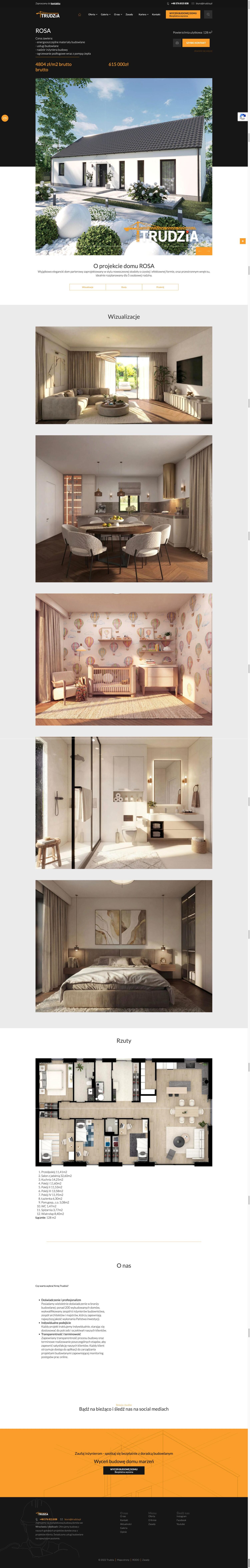 Trudzia Rosa house page before the redesign, full page