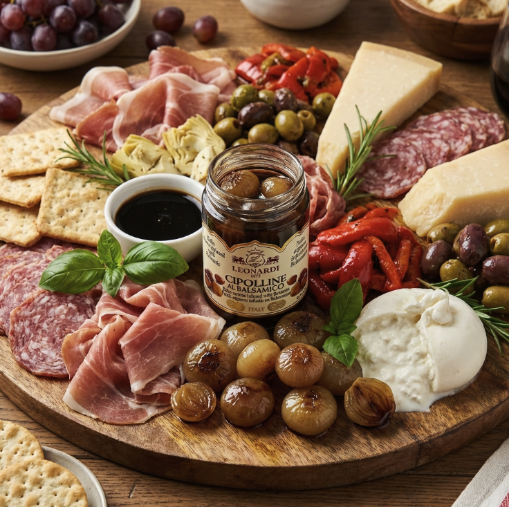 Antipasto Board including Leonardi  Baby Onions