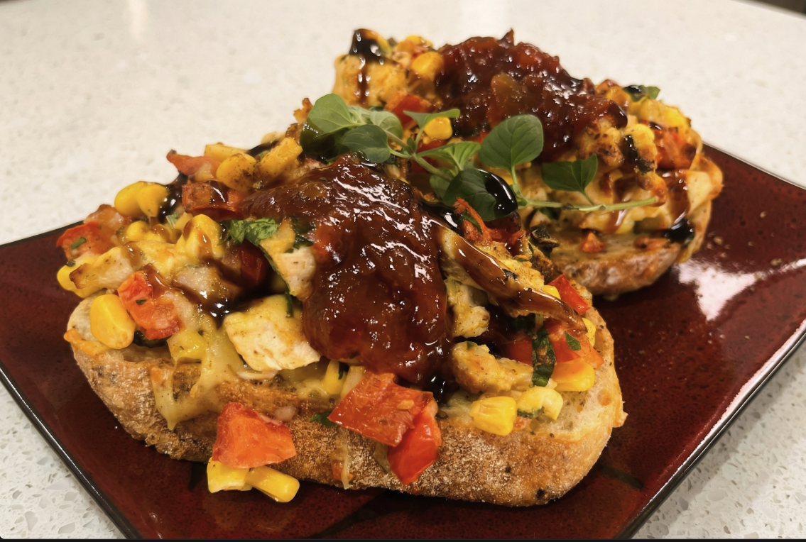 Plated Open Chicken Melts