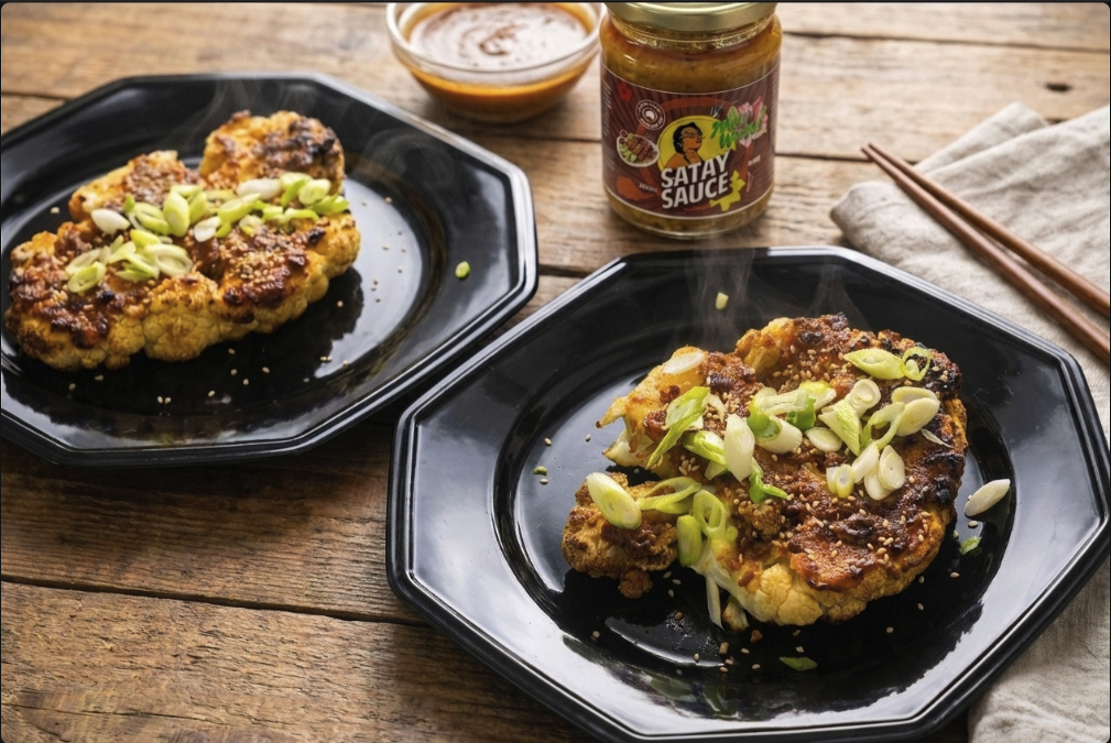 Cauliflower Steaks with Satay Sauce