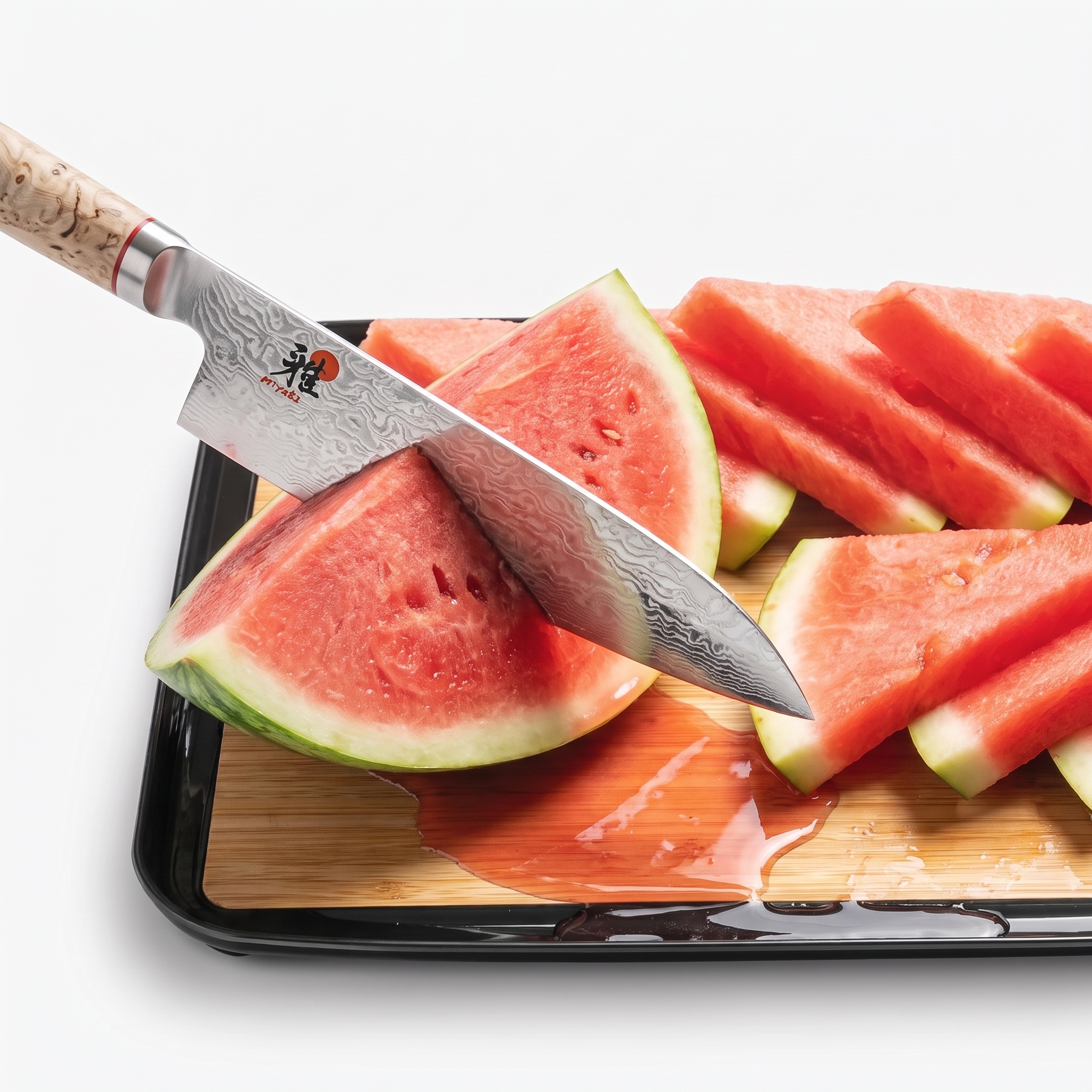 Dreamfarm Big Fledge Bamboo Cutting Board. - cutting watermelon, catching the juice