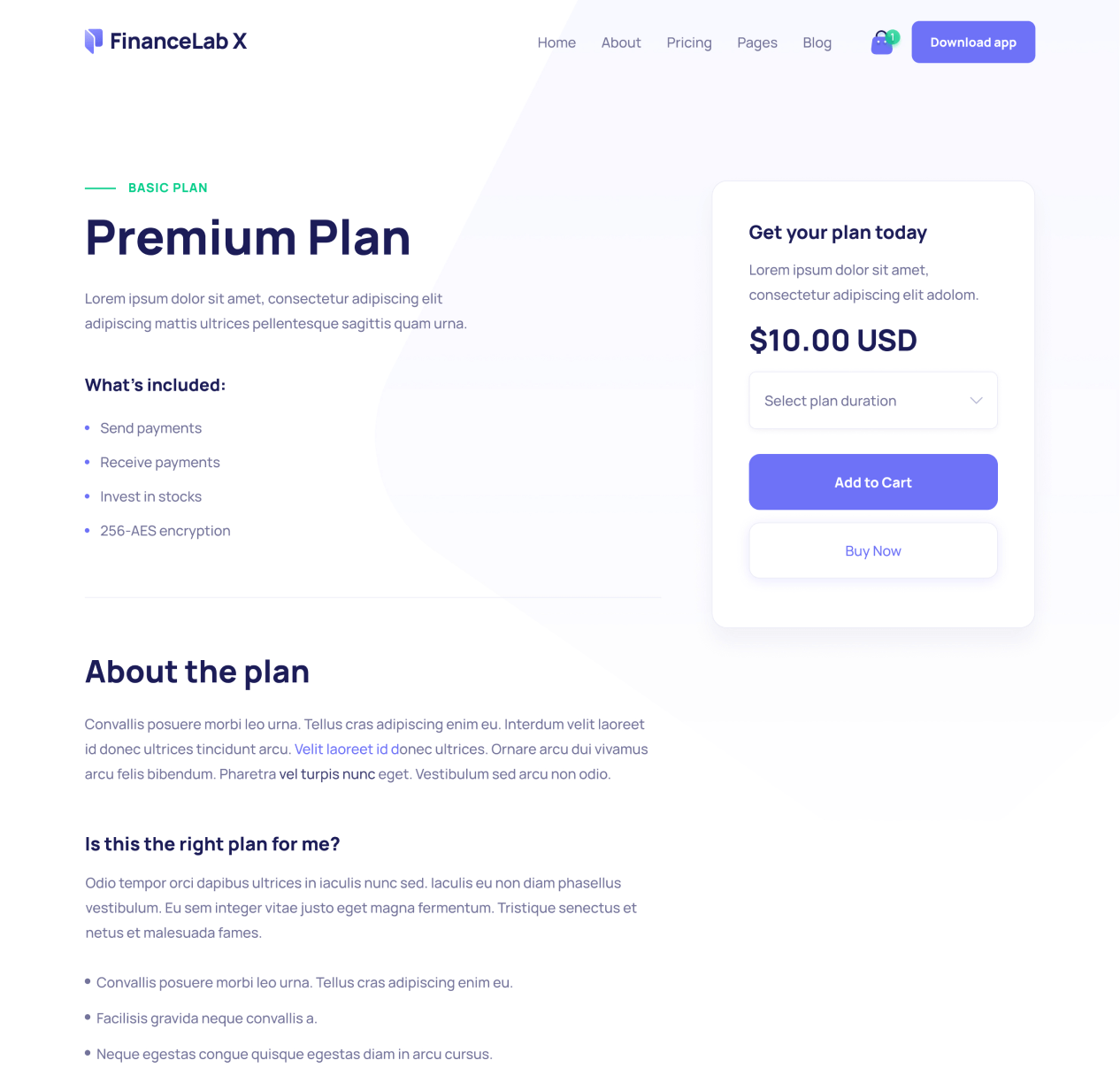 Finance X - Package Single page - Fintech and Finance Webflow Template