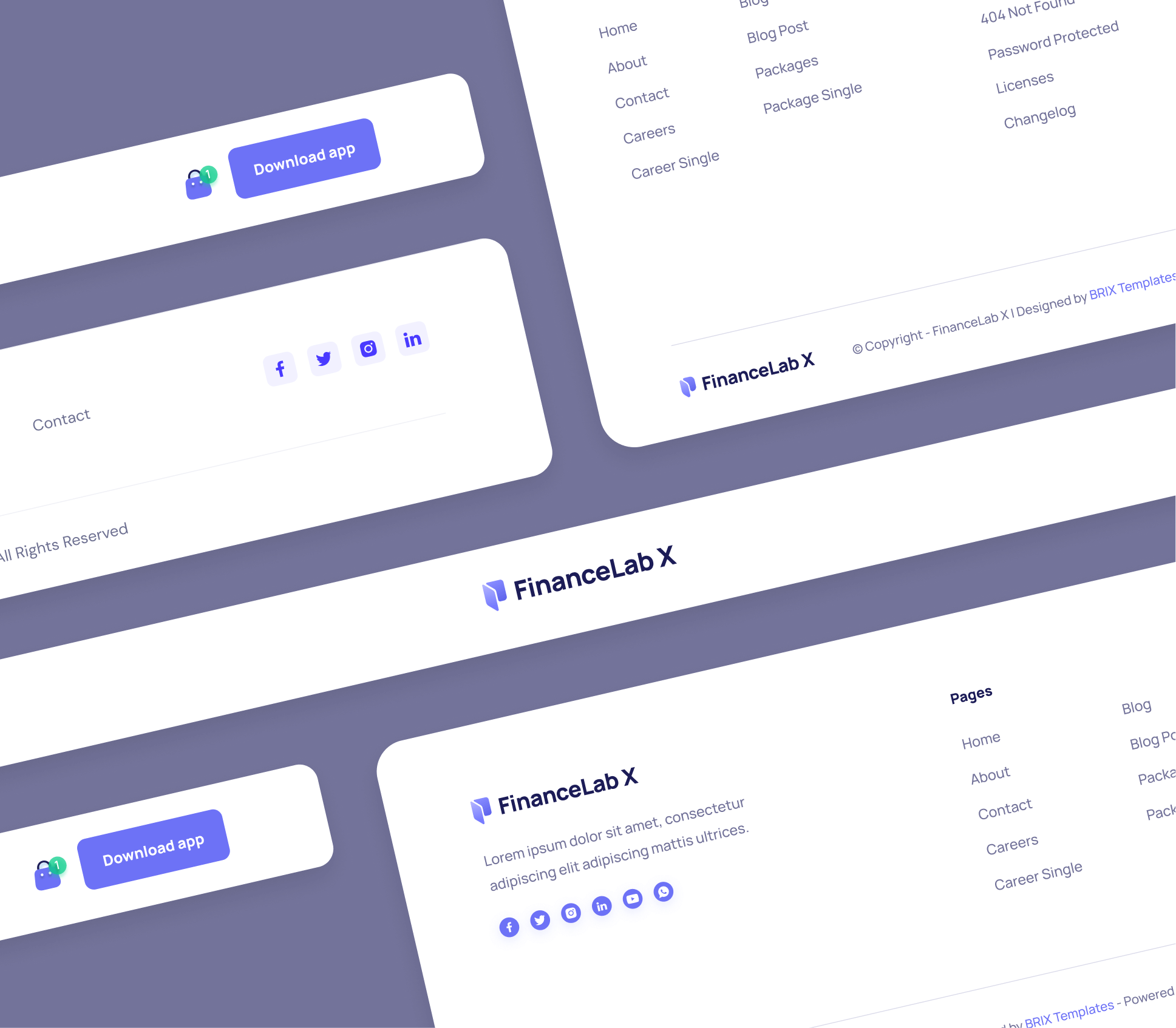 Finance X - 3 Headers and Footers - Fintech and Finance Webflow Template