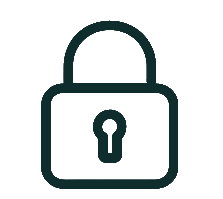 Padlock icon symbolizing enterprise-grade AES-256 encryption and secure zero-knowledge data silos.