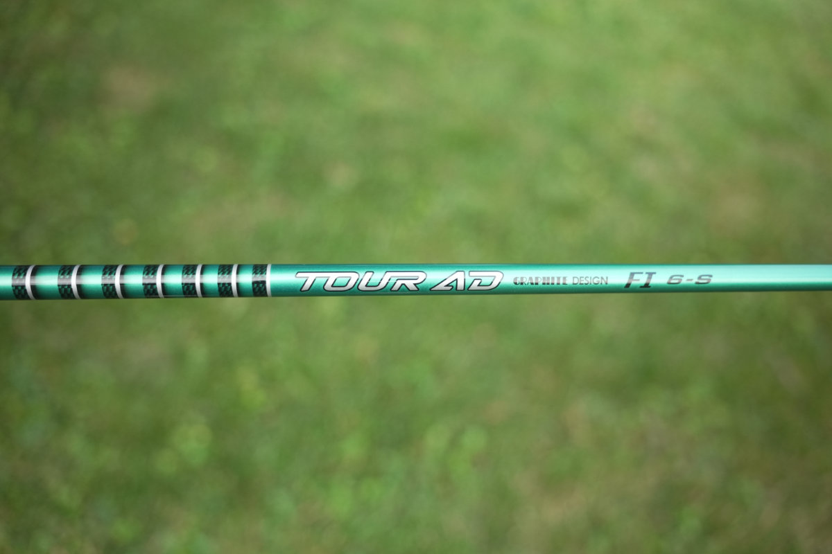 Graphite Design Tour AD FI 6S shaft close-up in teal colorway