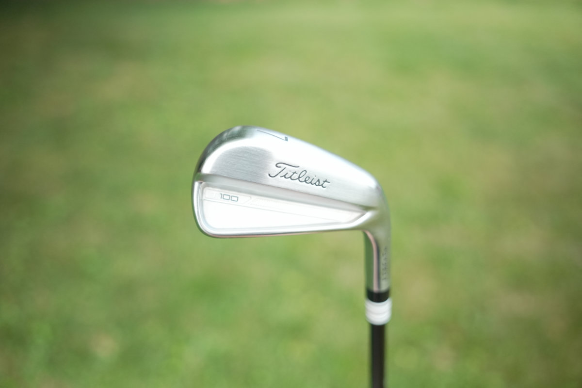 Titleist T100 iron face view with Fujikura Axiom 105S shaft