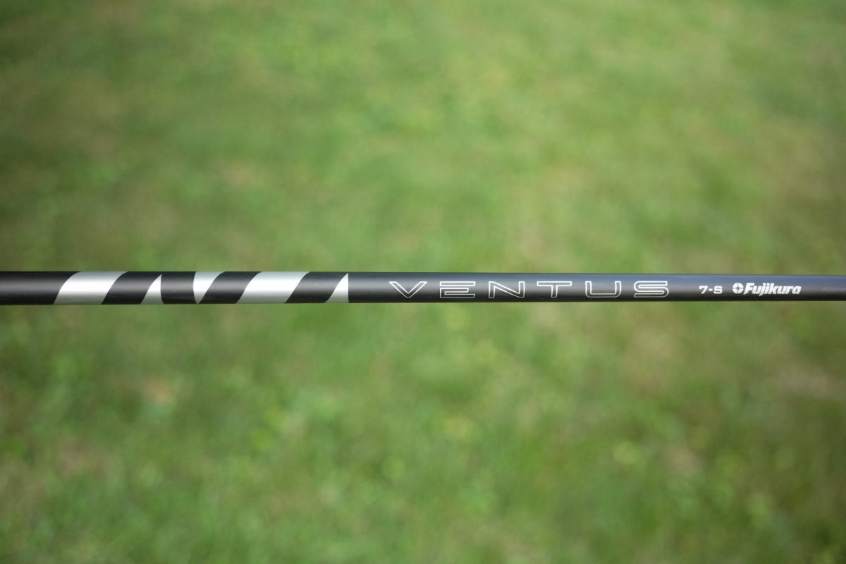 Fujikura Ventus Black 7S shaft close-up showing black and silver colorway