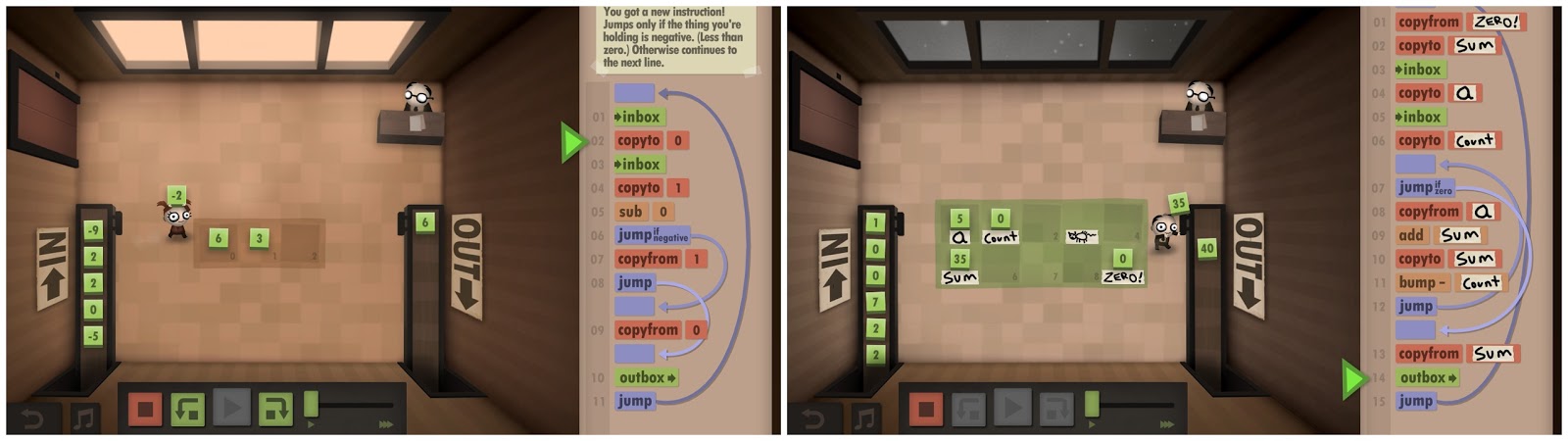 Human Resource Machine EDU screenshots