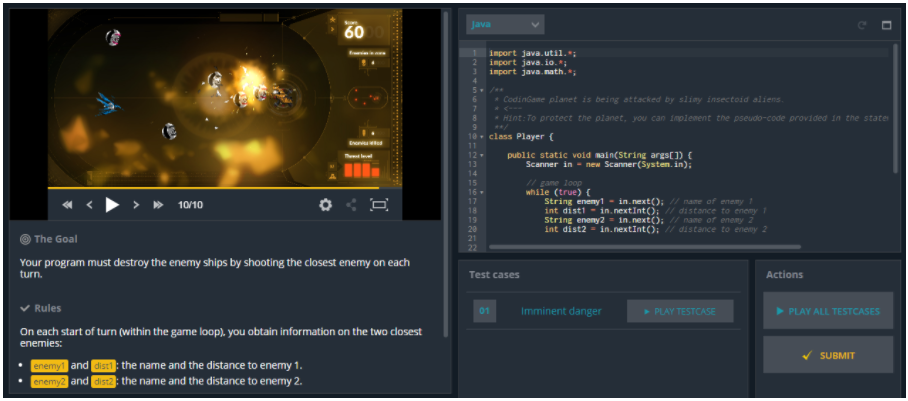 CodinGame screenshot