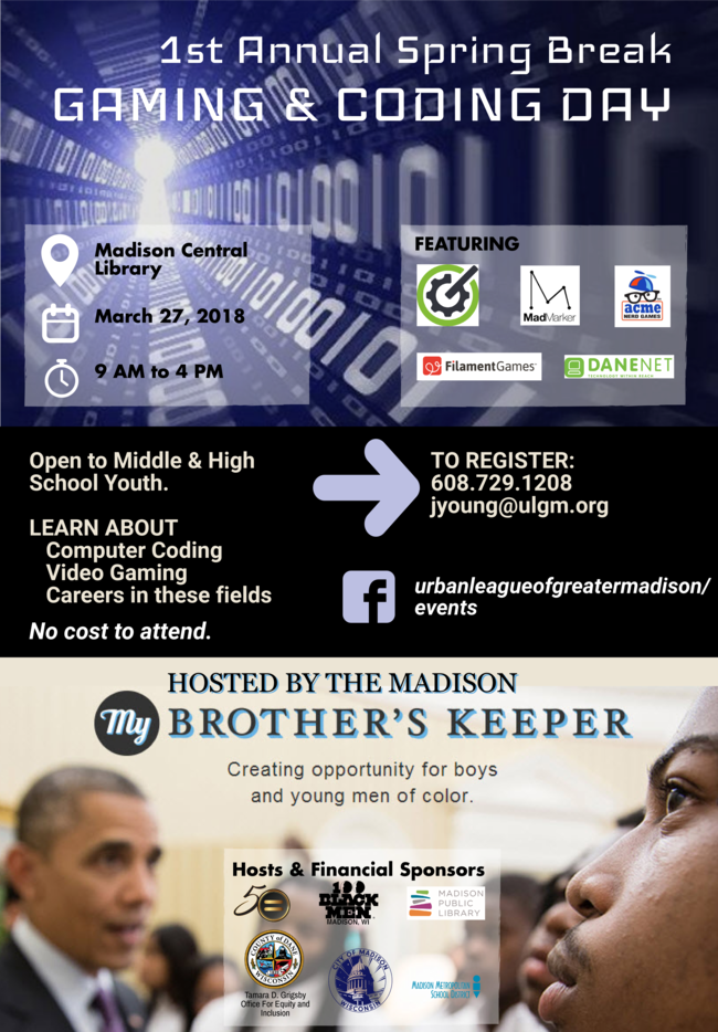 Spring Break Gaming & Coding Day flyer