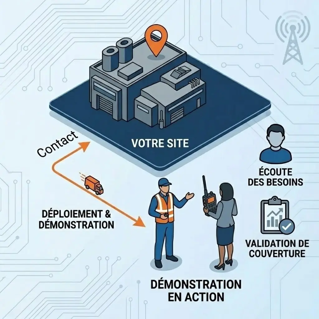 Démonstration des tlakies-walkies Motorola et des solutions