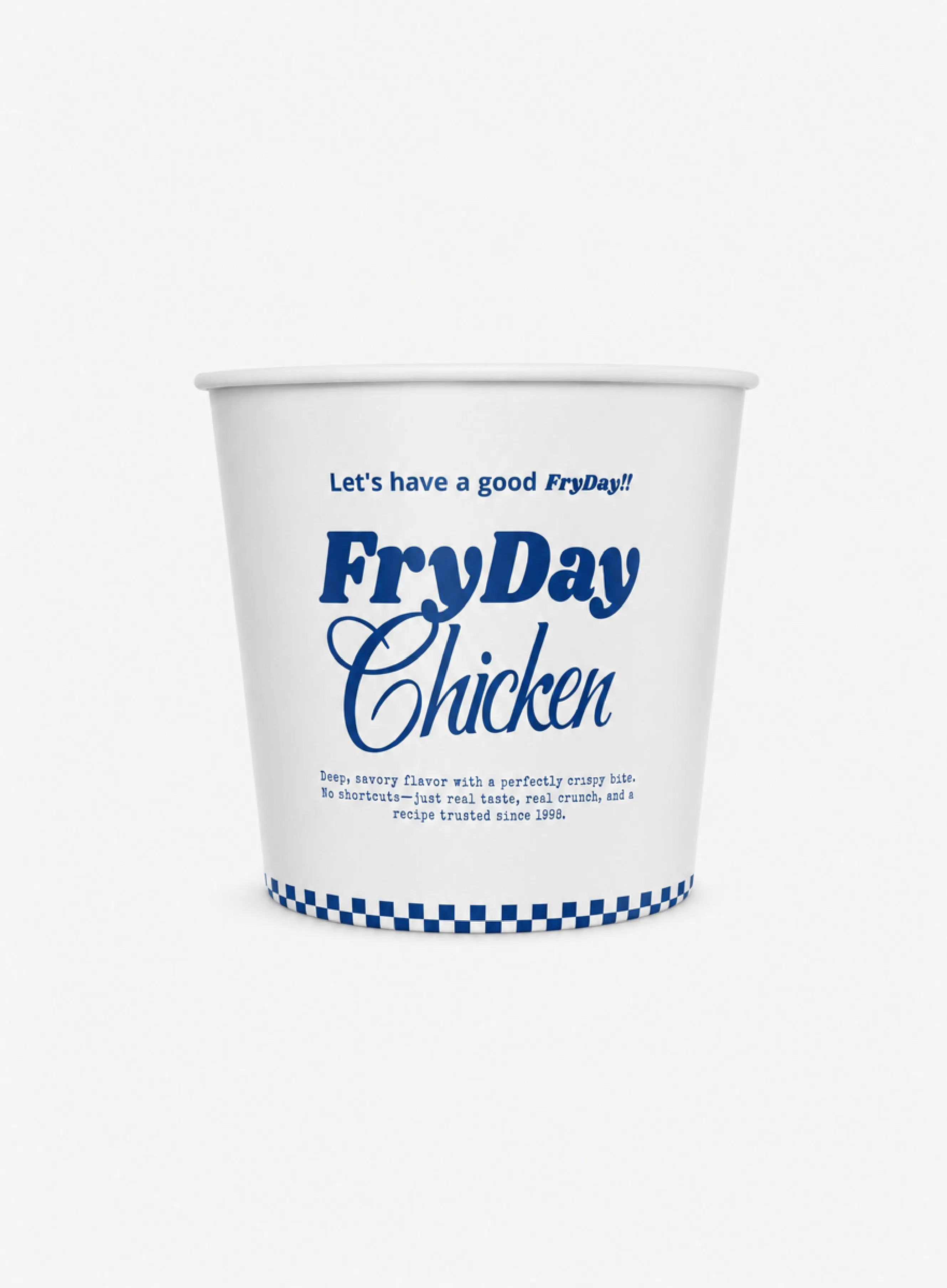 Produktbild på en vit pappersbägare med profiltryck och skyddande coating på insidan.